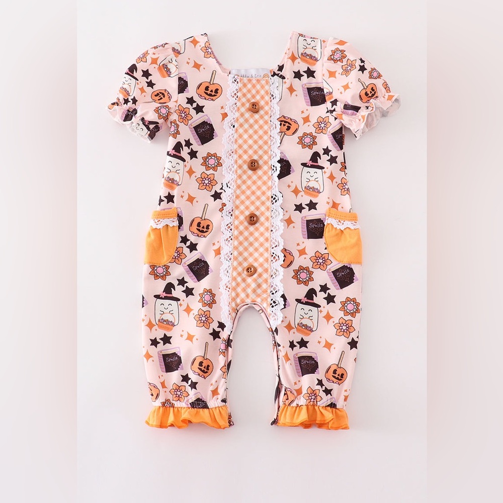 NWT HAPPY HALLOWEEN GIRL ROMPER